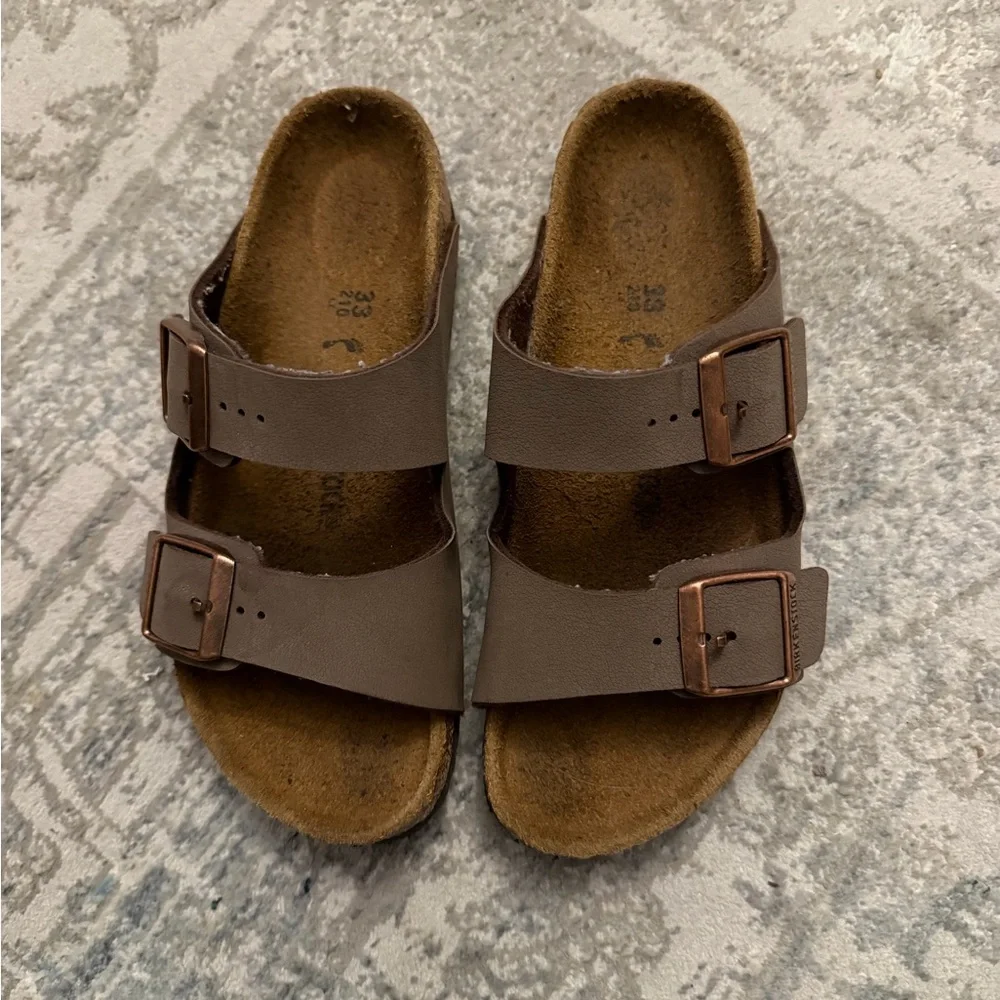 Birkenstock Kids Brown Two-Strap Sandals